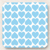 Blaues Herzmuster, Romantik, Liebe Getränkeuntersetzer (Vorderseite)