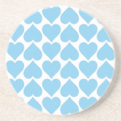 Blaues Herzmuster, Romantik, Liebe Getränkeuntersetzer (Vorne)