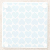 Blaues Herzmuster, Romantik, Liebe Glasuntersetzer (Rückseite)