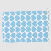 Blaues Herzmuster, Romantik, Liebe Golfhandtuch (Horizontal)