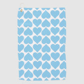 Blaues Herzmuster, Romantik, Liebe Golfhandtuch (Vorderseite)
