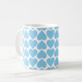 Blaues Herzmuster, Romantik, Liebe Kaffeetasse (Vorderseite Links)