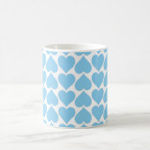 Blaues Herzmuster, Romantik, Liebe Kaffeetasse (Mittel)