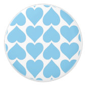 Blaues Herzmuster, Romantik, Liebe Keramikknauf (Vorderseite)