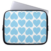 Blaues Herzmuster, Romantik, Liebe Laptopschutzhülle (Vorderseite)