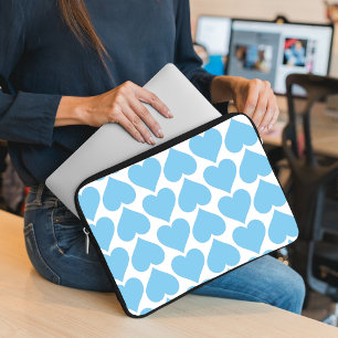 Blaues Herzmuster, Romantik, Liebe Laptopschutzhülle