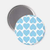 Blaues Herzmuster, Romantik, Liebe Magnet (Vorderseite/Rückseite)