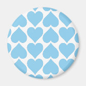 Blaues Herzmuster, Romantik, Liebe Magnet (Vorne)
