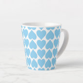 Blaues Herzmuster, Romantik, Liebe Milchtasse (Rechte Ecke)