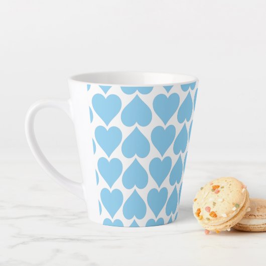 Blaues Herzmuster, Romantik, Liebe Milchtasse (Beispiel)