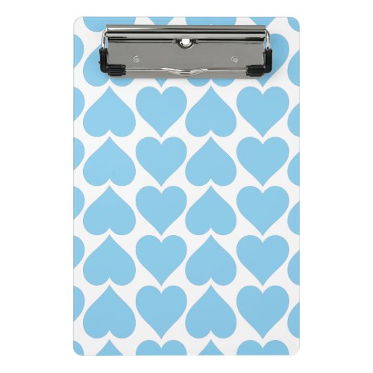 Blaues Herzmuster, Romantik, Liebe Mini Klemmbrett (Vorderseite)