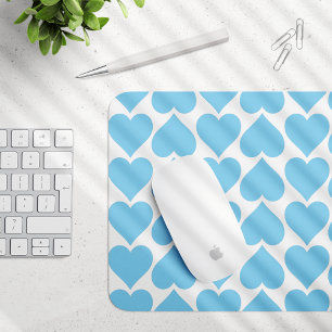 Blaues Herzmuster, Romantik, Liebe Mousepad