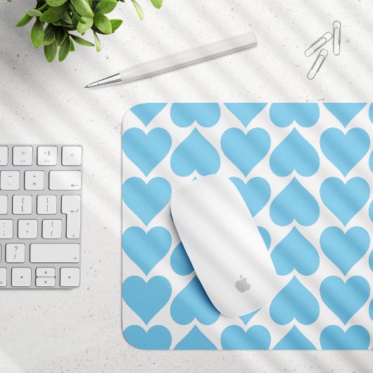 Blaues Herzmuster, Romantik, Liebe Mousepad