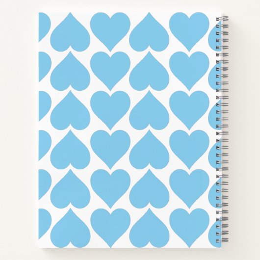 Blaues Herzmuster, Romantik, Liebe Notizblock (Rückseite)