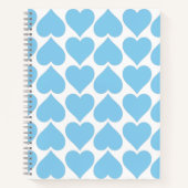 Blaues Herzmuster, Romantik, Liebe Notizblock (Vorderseite)