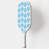 Blaues Herzmuster, Romantik, Liebe Pickleball Schläger (Links)