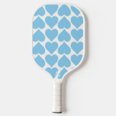 Blaues Herzmuster, Romantik, Liebe Pickleball Schläger (Rückseite)