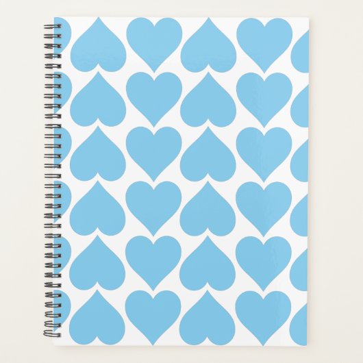 Blaues Herzmuster, Romantik, Liebe Planer (Vorderseite)