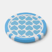 Blaues Herzmuster, Romantik, Liebe Pokerchips (Einzeln)