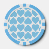 Blaues Herzmuster, Romantik, Liebe Pokerchips (Vorderseite)
