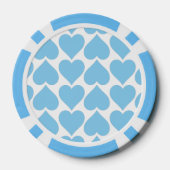 Blaues Herzmuster, Romantik, Liebe Pokerchips (Rückseite)