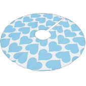 Blaues Herzmuster, Romantik, Liebe Polyester Weihnachtsbaumdecke (Schrägansicht)