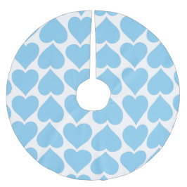 Blaues Herzmuster, Romantik, Liebe Polyester Weihnachtsbaumdecke