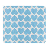 Blaues Herzmuster, Romantik, Liebe Schneidebrett (Vorderseite)
