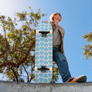 Blaues Herzmuster, Romantik, Liebe Skateboard