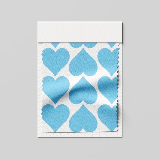 Blaues Herzmuster, Romantik, Liebe Stoff