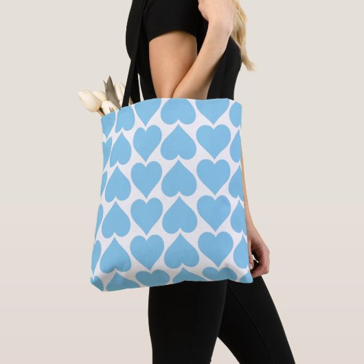 Blaues Herzmuster, Romantik, Liebe Tasche (Von Nahem)
