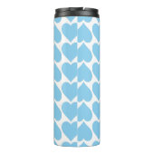 Blaues Herzmuster, Romantik, Liebe Thermosbecher (Rückseite)