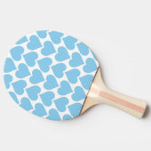 Blaues Herzmuster, Romantik, Liebe Tischtennis Schläger (Seitenansicht)
