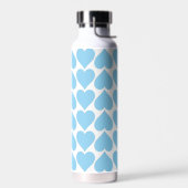 Blaues Herzmuster, Romantik, Liebe Trinkflasche (Links)