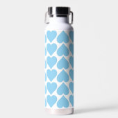 Blaues Herzmuster, Romantik, Liebe Trinkflasche (Vorne)