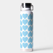 Blaues Herzmuster, Romantik, Liebe Trinkflasche (Rückseite)