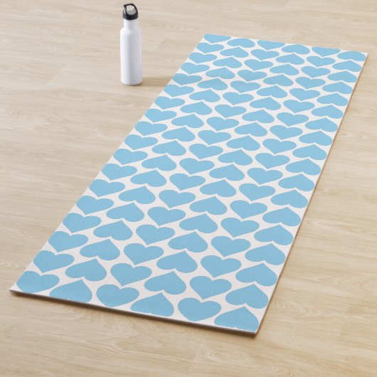 Blaues Herzmuster, Romantik, Liebe Yogamatte (Beispiel)