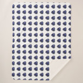 Blaues Herzmuster Sherpadecke (Vorderseite)