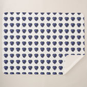 Blaues Herzmuster Sherpadecke (Vorderseite (Horizontal))