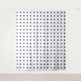 Blaues Herzmuster Wandteppich