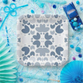 Blaues Herzpapier Pappteller (Party)