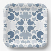 Blaues Herzpapier Pappteller (Vorderseite)