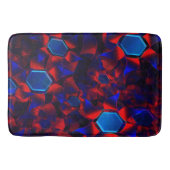 Blaues Hexagon gemischt mit überlappenden roten Ku Badematte (Vorderseite)