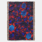 Blaues Hexagon gemischt mit überlappenden roten Ku Decke (Vorderseite Vertikal)