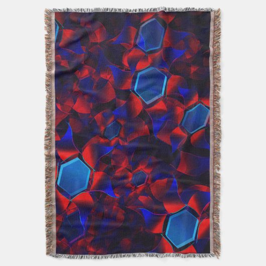 Blaues Hexagon gemischt mit überlappenden roten Ku Decke (Vorderseite Vertikal)