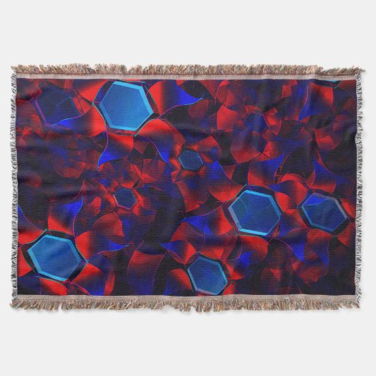 Blaues Hexagon gemischt mit überlappenden roten Ku Decke (Vorderseite)