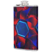 Blaues Hexagon gemischt mit überlappenden roten Ku Flachmann (Links)