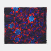 Blaues Hexagon gemischt mit überlappenden roten Ku Fleecedecke (Vorderseite (Horizontal))
