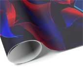 Blaues Hexagon gemischt mit überlappenden roten Ku Geschenkpapier (Rolleneckpunkt)