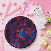 Blaues Hexagon gemischt mit überlappenden roten Ku Pappteller (Party)